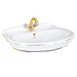 Раковина Migliore 20933 Gianeta "Тюльпан" 70х58 см, белый/золото D1