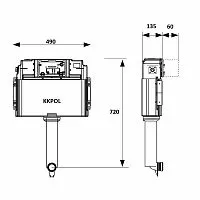 Бачок KKPol SP0/M500/0/1 Premium смывной для скрытого монтажа, белый