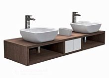 Тумба под раковину Акватон Интегро 160 1A144001INH30 орех шпон, 160х23х50