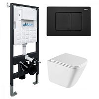 Инсталляция с подвесным унитазом Abber Rechteck AC1219TC-AC0105-AC0120MB