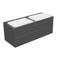 Тумба Keuco 31574110100 Edition 400 под умывальник 140х53.5 см, антрацит/стекло глянцевое антрацит