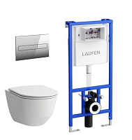 Набор Laufen 8.6996.6.000.000.R PACK PRO RIMLESS: подвесной унитаз+инсталляция+кнопка+сиденье