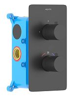 Смеситель Aquatek AQ1392MB Европа термостатический для ванны (внешняя и скрытая часть), черный матовый