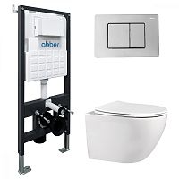 Инсталляция с подвесным унитазом Abber BEQUEM AC1100-AC0105-AC0120 Инсталляция с подвесным унитазом Abber BEQUEM AC1100-AC0105-AC0120
