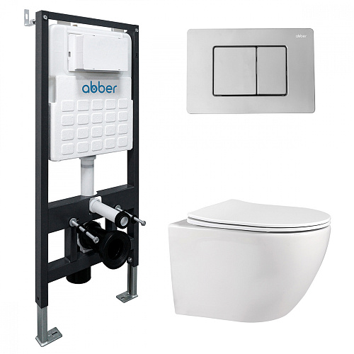 Инсталляция с подвесным унитазом Abber BEQUEM AC1100-AC0105-AC0120
