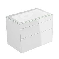 Тумба Keuco 31571400000 Edition 400 под умывальник 70х53.5 см, белый глянцевый/стекло глянцевое белое