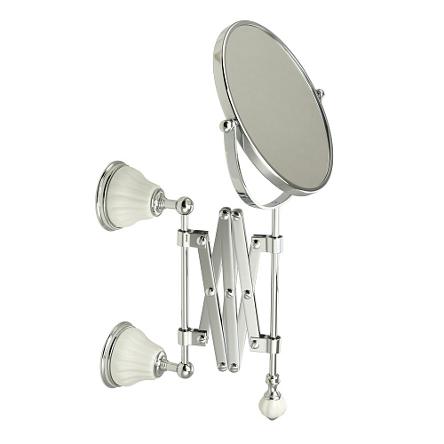 Зеркало Migliore 17490 Olivia оптическое настенное пантограф, белый/хром купить недорого в интернет-магазине Керамос