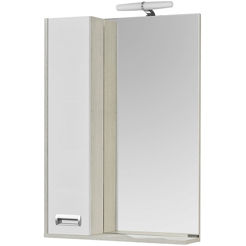 Зеркальный шкаф Акватон 1A214602BAC20 Бекка PRO 60х85 см, белый/дуб сомерсет, хром глянец снят с производства