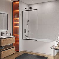 Шторка на ванну Cezares Slider SLIDER-FIX-VF-11-90/150-C-NERO