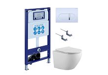 Комплект: Унитаз, Инсталляция, Кнопка смыва Aquatek ЕВРОПА SET AQUATEK ЕВРОПА-042 4в1