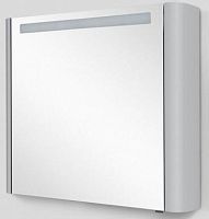 Зеркальный шкаф AM.PM M30MCL0801FG Sensation, левый, 80х70 см, с подсветкой, серый шелк глянец