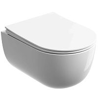 Унитаз Ceramica Nova CN6063 Modena Rimless подвесной, 35.5х49 см, глубокий смыв, с ультра тонкой крышкой-сиденьем, белый Унитаз Ceramica Nova CN6063 Modena Rimless подвесной, 35.5х49 см, глубокий смыв, с ультра тонкой крышкой-сиденьем, белый