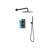 Душевой комплект Aquatek AQ1376MB Европа Set 3 в 1, черный матовый