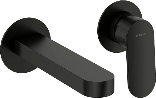 Смеситель Deante BGA_N55L Alpinia для раковины настенный, с внутренней частью, Nero (черный)