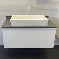 Тумба Comforty 00-00003825 Милан подвесная 55х52 см, с раковиной 78189, черно-белая Тумба Comforty 00-00003825 Милан подвесная 55х52 см, с раковиной 78189, черно-белая