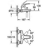 Смеситель для ванны Grohe BauEdge 32806000