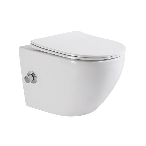 Унитаз подвесной, с функцией биде BelBagno Uno BB3105CHR-BS/SC