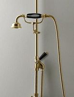Devon&Devon MARK618BD Ручной душ с переключателем и держателем, для термостата MARM74 и душа на стойке MARK3182, с ручкой черной, цвет золото светлое