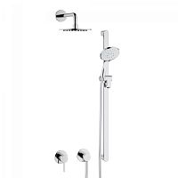 Душевой комплект 5 Keuco 59604010001 IXMO: однорычажный смеситель на 2 потребителя, с круглыми розетками, хром