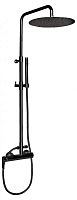 Cezares LAGOS-CD-NOP Душевая стойка со смесителем, верхний душ диаметр 300 мм, антикальциавый, ручной душ с гибким шлангом, исполнение черный матовый