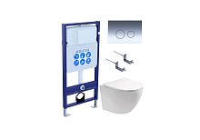 Комплект: Унитаз, Инсталляция, Кнопка смыва Aquatek ЕВРОПА SET AQUATEK ЕВРОПА-018 4в1