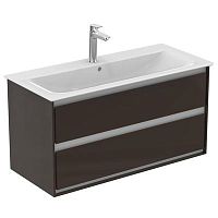 Тумба Ideal Standard E0821VY Connect Air для раковины 100х44 см, подвесная, Matt Dark Brown + Matt White (темно-коричневый матовый + белый матовый) Тумба Ideal Standard E0821VY Connect Air для раковины 100х44 см, подвесная, Matt Dark Brown + Matt White (темно-коричневый матовый + белый матовый)