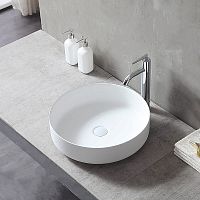 Раковина Vincea VBS-6S16MW из искусственного камня, 45х45 см, накладная, белый матовый