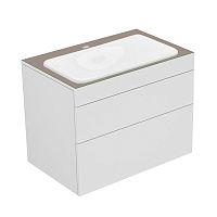 Тумба Keuco 31571730100 Edition 400 под умывальник 70х53.5 см, белый/стекло матовое трюфель