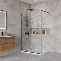 Душевая перегородка BelBagno Kraft KRAFT-L-1-110-C-NERO Душевая перегородка BelBagno Kraft KRAFT-L-1-110-C-NERO