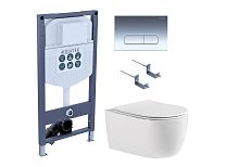Комплект: Унитаз, Инсталляция, Кнопка смыва Aquatek ЕВРОПА SET AQUATEK ЕВРОПА cmp016/023