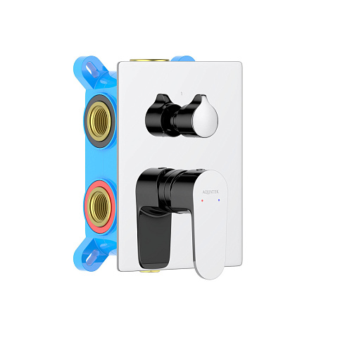 Смеситель Aquatek AQ1247CR Оберон  для ванны, 3 режима (внешняя и скрытая часть), хром