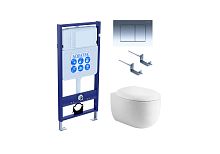 Комплект Aquatek SET Альтаир cm-010 4 в 1: рама Standard INS-0000012 + крепеж KKI-0000002 + кнопка KDI-0000010 + унитаз AQ1980-00 с крышкой-сиденьем Soft-close, белый