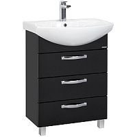 Тумба Акватон 1A1234K0AA950 Ария с раковиной, 65х45 см, черный глянец