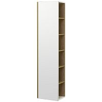 Шкаф - колонна Акватон 1A253403SDZ90 Сканди с зеркалом, 40х160 см, белый/дуб рустикальный купить недорого в интернет-магазине Керамос