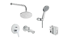 Набор Vitra A49287EXP Solid S встроенной душевой системы на 3 направления, хром Набор Vitra A49287EXP Solid S встроенной душевой системы на 3 направления, хром