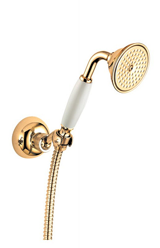 Ручной душ Cezares APHRODITE-KD-03,24 со шлангом 150 см и держателем, исполнение золото 24 карат, ручки золото