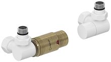 Терморегулятор Сунержа 12-1421-6213 автоматический 3D, левый, G 1/2" НР х G 3/4" НГ (набор), белый/состаренная бронза