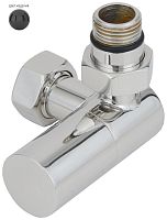 Вентиль Сунержа 9011-1403-1234, 3D, правый, (цилиндр) G 1/2" НР х G 3/4" НГ, графитовый черный (RAL 9011)