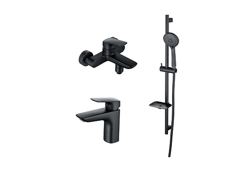 Комплект Aquatek AQ1030MB Вега для ванной Set 3 в 1 (AQ1010MB + AQ1040MB + AQ2011MB), черный матовый Комплект Aquatek AQ1030MB Вега для ванной Set 3 в 1 (AQ1010MB + AQ1040MB + AQ2011MB), черный матовый