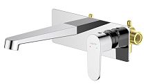 Смеситель Aquatek AQ1213CR Оберон для раковины, настенный (внешняя и скрытая часть), хром