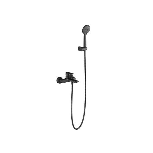 Смеситель Aquatek AQ1449MB Лира для ванны с душевым набором, черный матовый Смеситель Aquatek AQ1449MB Лира для ванны с душевым набором, черный матовый