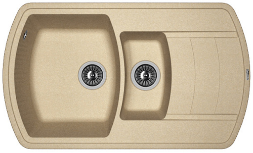 Мойка для кухни Florentina 20.205.D0860.104 Нире 86х51 см, с крылом, бежевая снят с производства