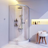 Душевое ограждение AM.PM WK88DH X-Joy с душевой системой, 90х90 см, хром/прозрачное
