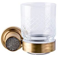 Стакан Boheme 10924-BR-B Royal Cristal для зубных щеток, настенный, бронза/черный