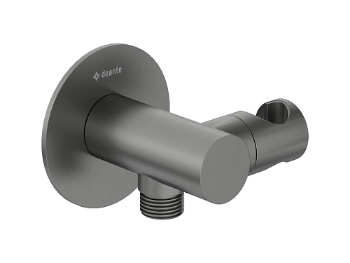 Кронштейн Deante NQS_D57K Silia для подключения шланга с держателем для лейки, Titanium (титан) Кронштейн Deante NQS_D57K Silia для подключения шланга с держателем для лейки, Titanium (титан)