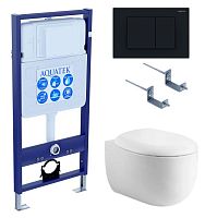 Комплект Aquatek SET Альтаир cm-012 4 в 1: рама Standard INS-0000012 + крепеж KKI-0000002 + кнопка KDI-0000012 + унитаз AQ1980-00 с крышкой-сиденьем Soft-close, белый