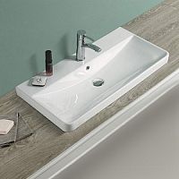 Раковина Velvex 9595(80) Jill встраиваемая сверху 81х39 см, белая