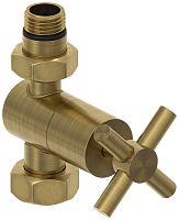 Вентиль Сунержа 051-1409-1234 прямой, (крест) G 1/2" НР х G 3/4" НГ, состаренная латунь