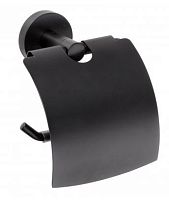 Держатель Bemeta 104112010 Dark для туалетной бумаги с крышкой 14 см, черный