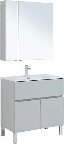 Комплект мебели Aquanet 00274211 Алвита New для ванной комнаты, серый купить недорого в интернет-магазине Керамос